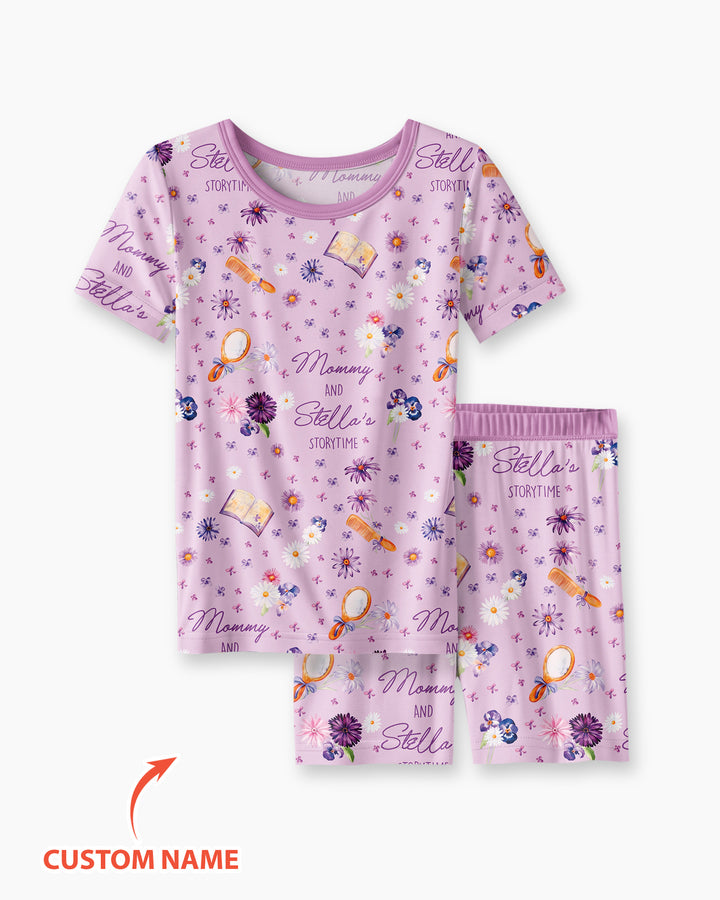 Conjunto de Pijama de Dos Piezas de Bambú con Mangas Cortas y Pantalones Cortos