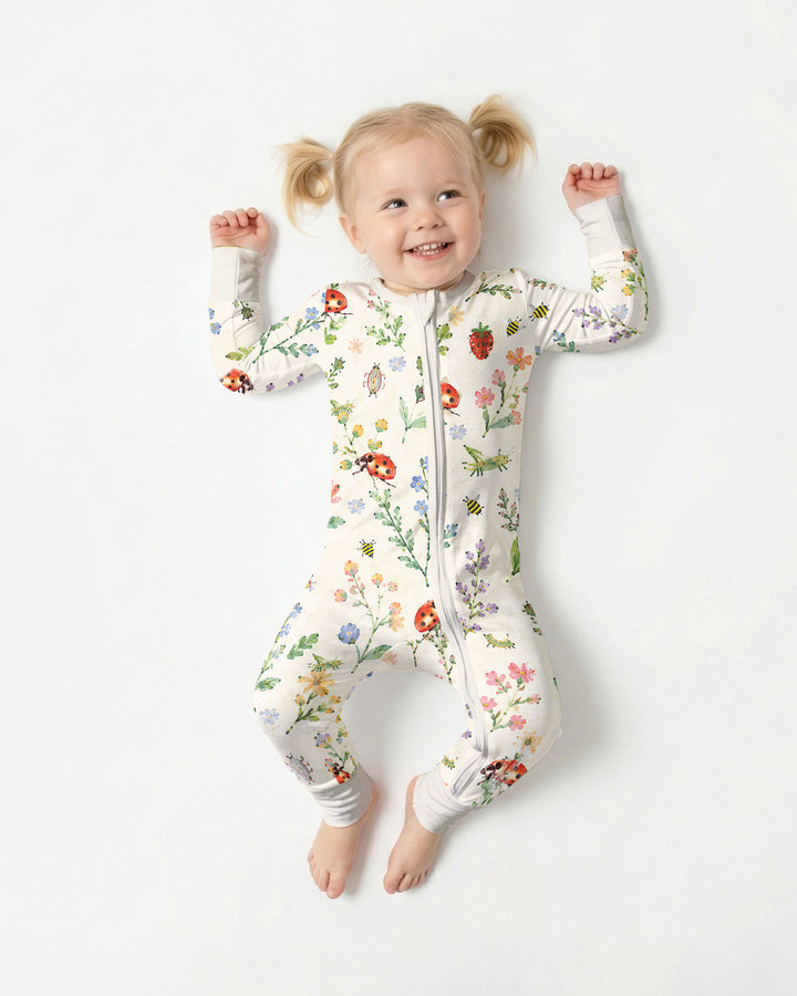 Ladybug Floral Wild Flower Vintage Bamboo Convertible Zippy