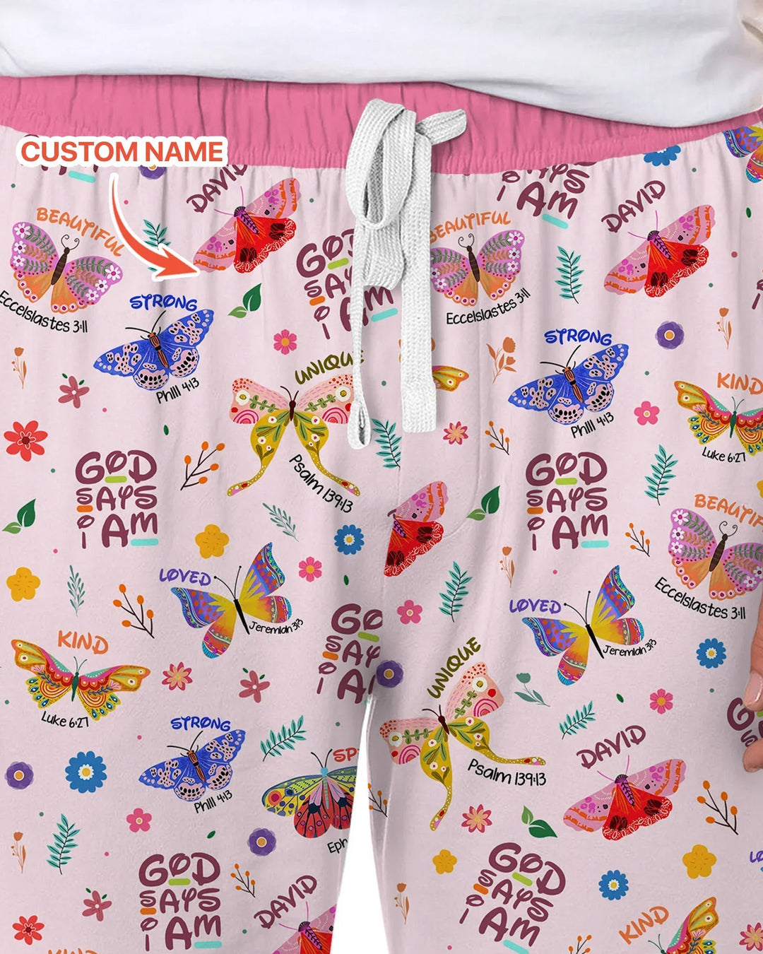 Custom Name God says I am Butterfly Bamboo Men's Pajama Set