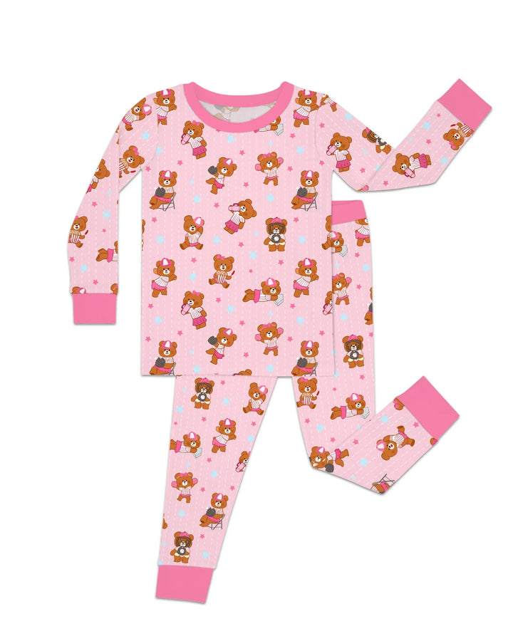 Born To Play Baseball Bamboo Two Piece Long Sleeve Pajama Set