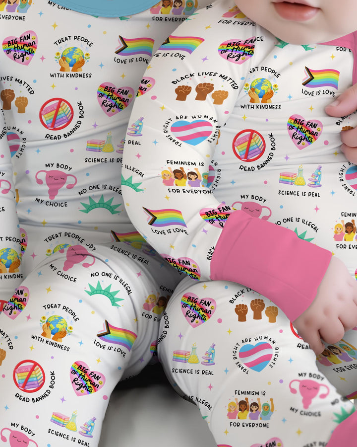 Zweiteiliges Langarm-Pyjama-Set mit Sommerfrüchten