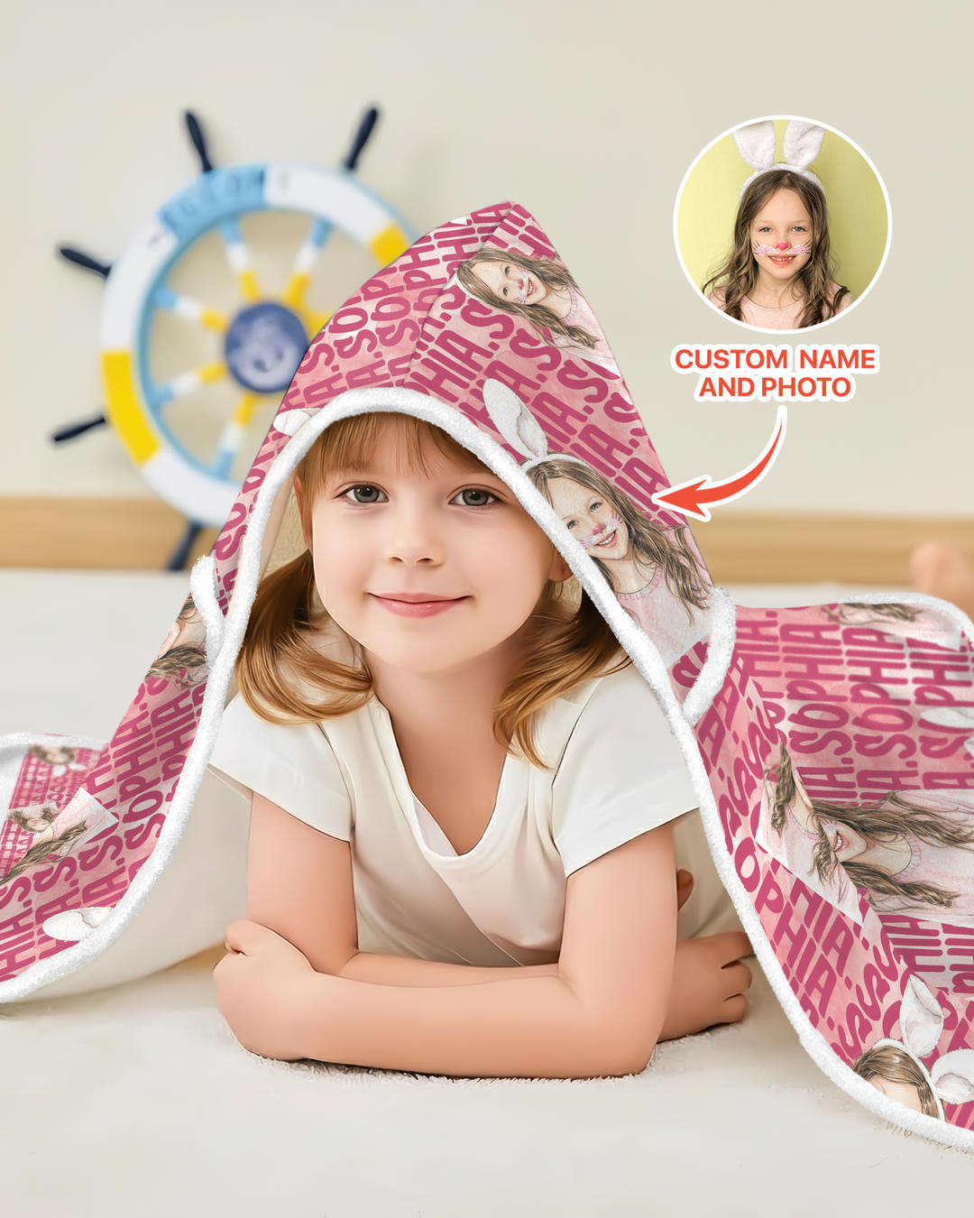 Colorful Kids Name Bamboo Blanket Hoodie