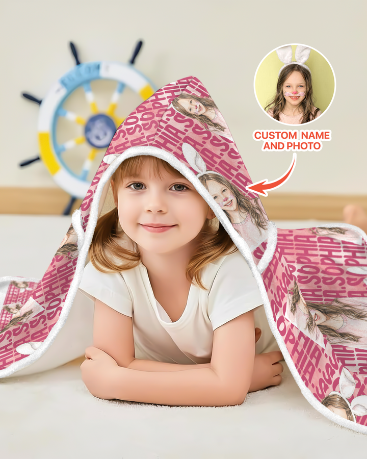 Colorful Kids Name Bamboo Blanket Hoodie