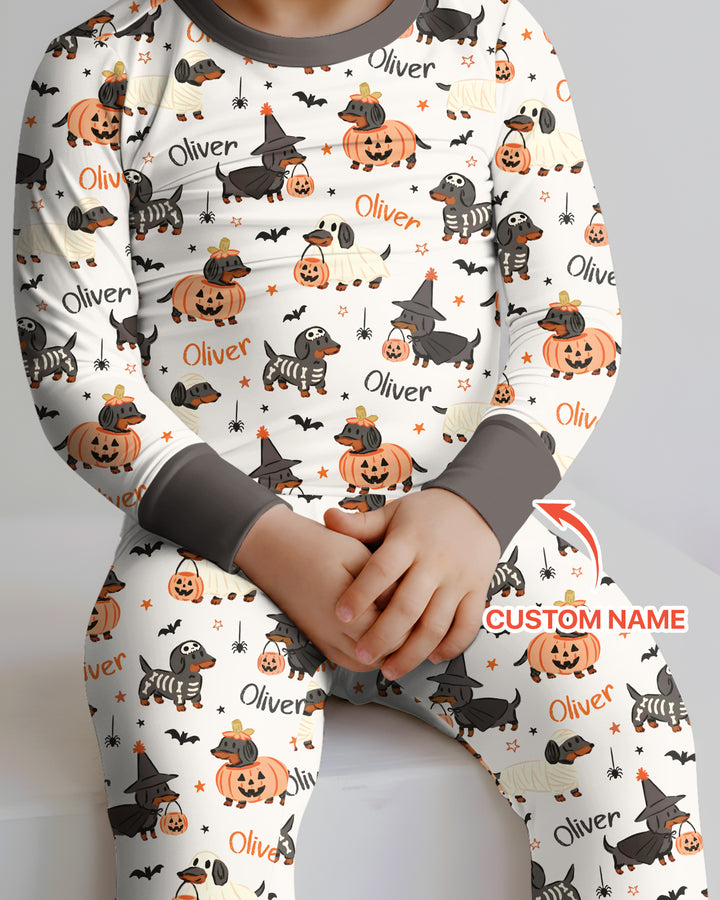 Conjunto de pijama de dos piezas de bambú con mangas largas, plantilla PERSONALIZADA
