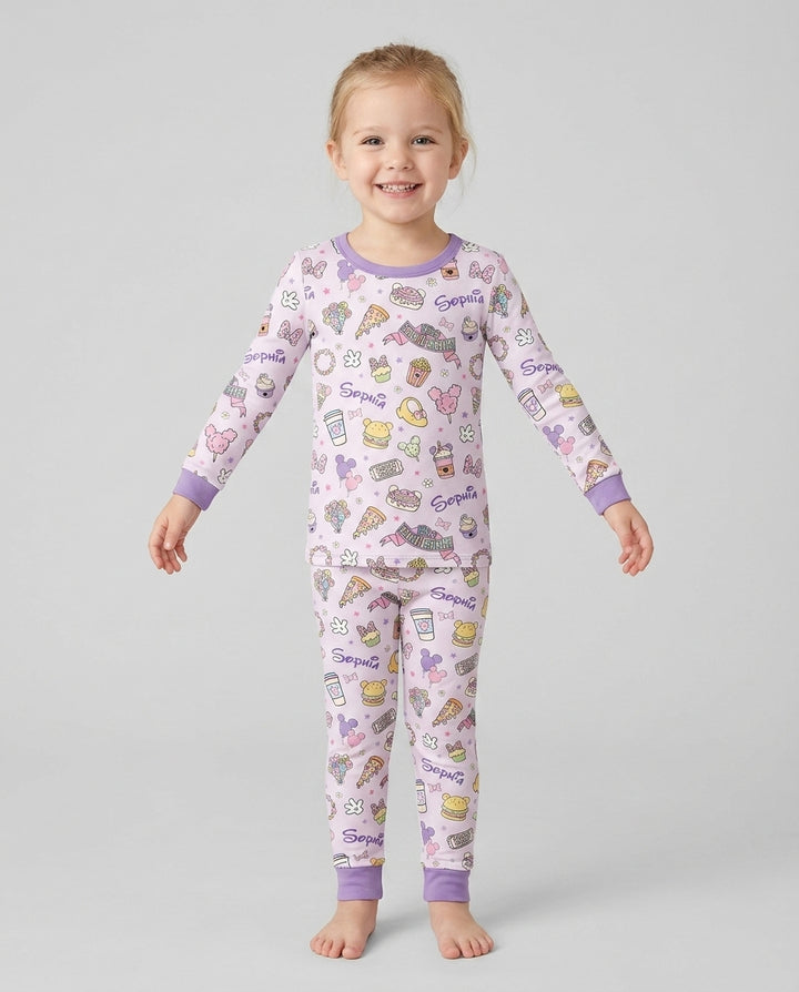 Custom Name Magical Trip Bamboo Two Piece Long Sleeve Pajama Set