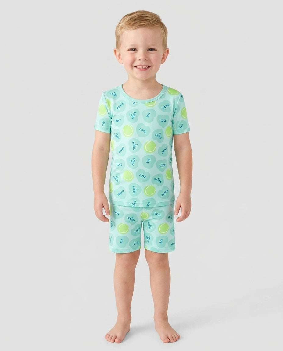 Schlafanzug-Set zweiteilig, kurze Ärmel, kurze Hose, Bambus