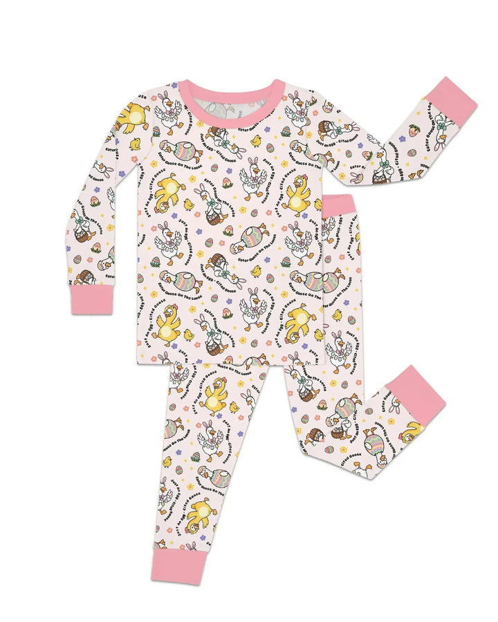 Easter Goose Family Matching Two Piece Long Sleeve Pajama Set