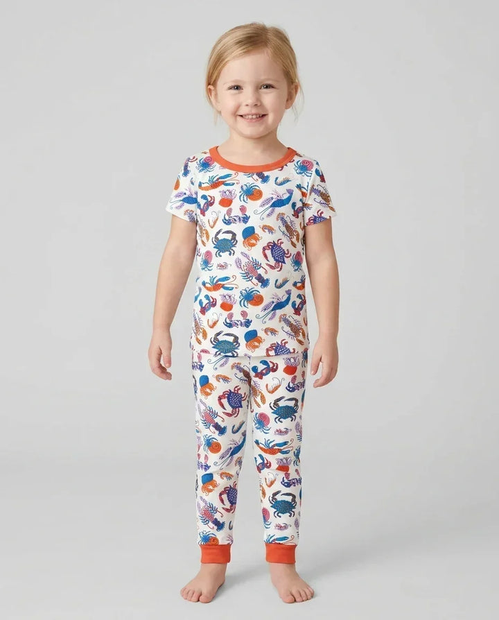 Crustacean Nation Family Matching Bamboo Two Piece Short Sleeve Pajama Set