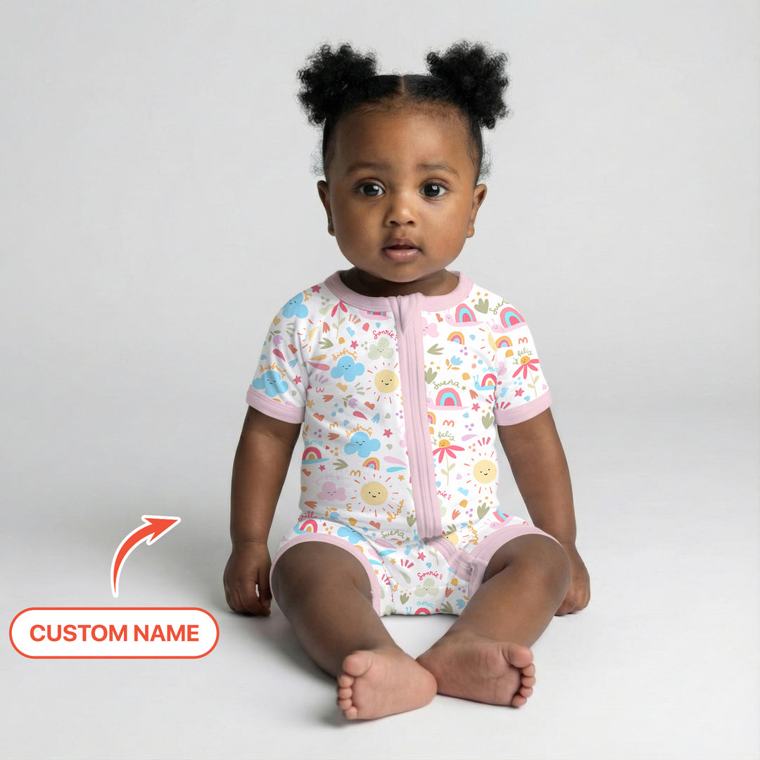 Custom Name Positive Spring Garden Shorty Zippy