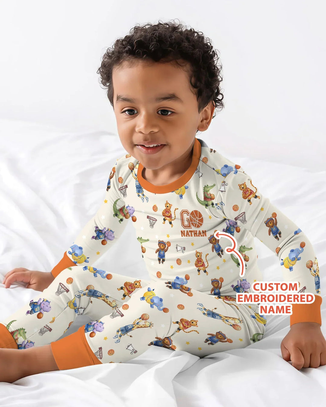Zweiteiliges Langarm-Pyjama-Set mit Sommerfrüchten