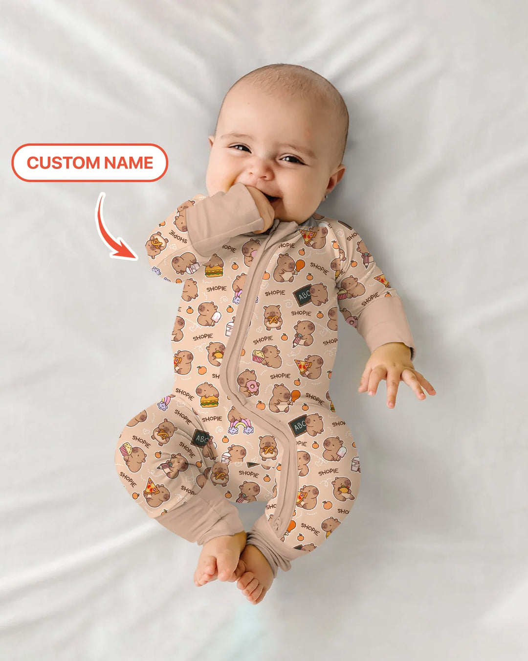 Gerippte Babykleidung mit individuellem Foto - Weich &amp; Skizzenhaft