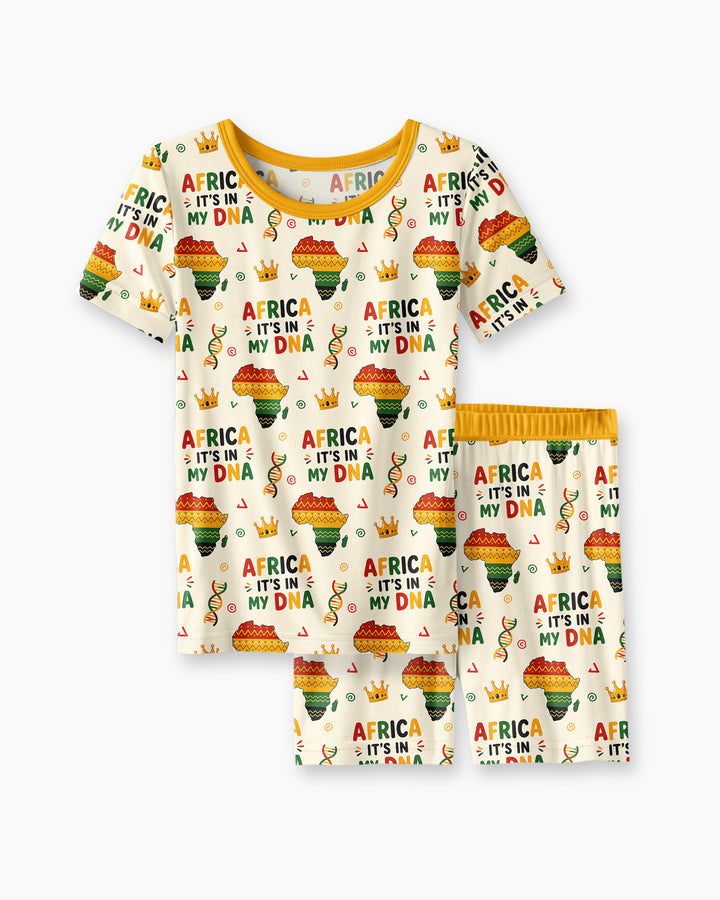 Conjunto de Pijama de Dos Piezas de Bambú con Mangas Cortas y Pantalones Cortos