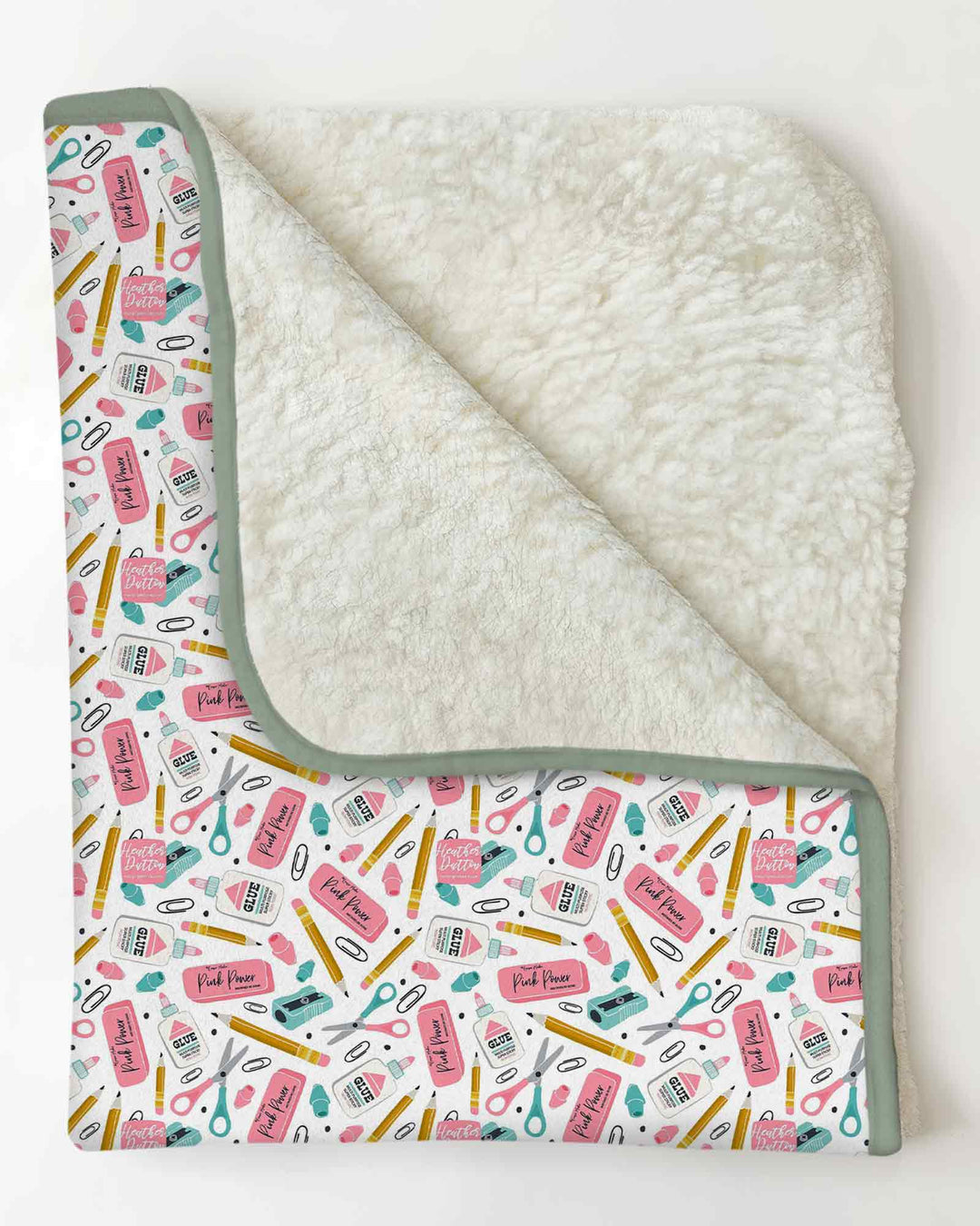 Pink Power School Supplies Bamboo Blanket