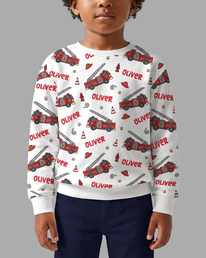 Personalisiertes Name Zukunft Feuerwehrleute Bambus Rundhals-Sweatshirt