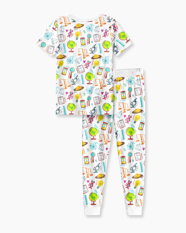 Conjunto de pijama de dos piezas de manga corta de bambú
