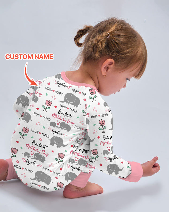 Custom Name Elephant Our First Mother's Day Convertible Zippy