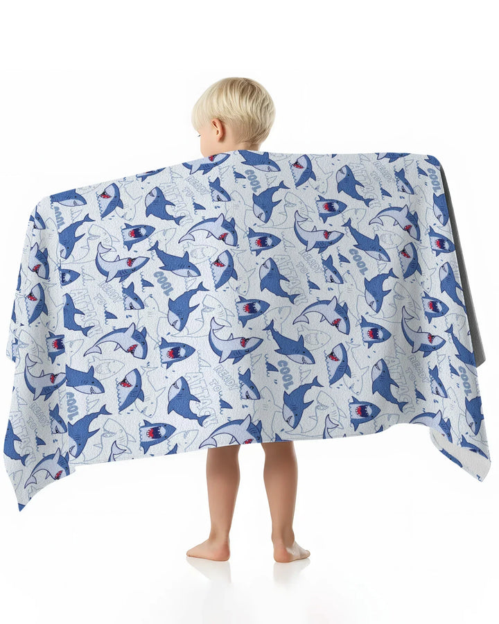 Big Sharks Attack Bamboo Beach Towel
