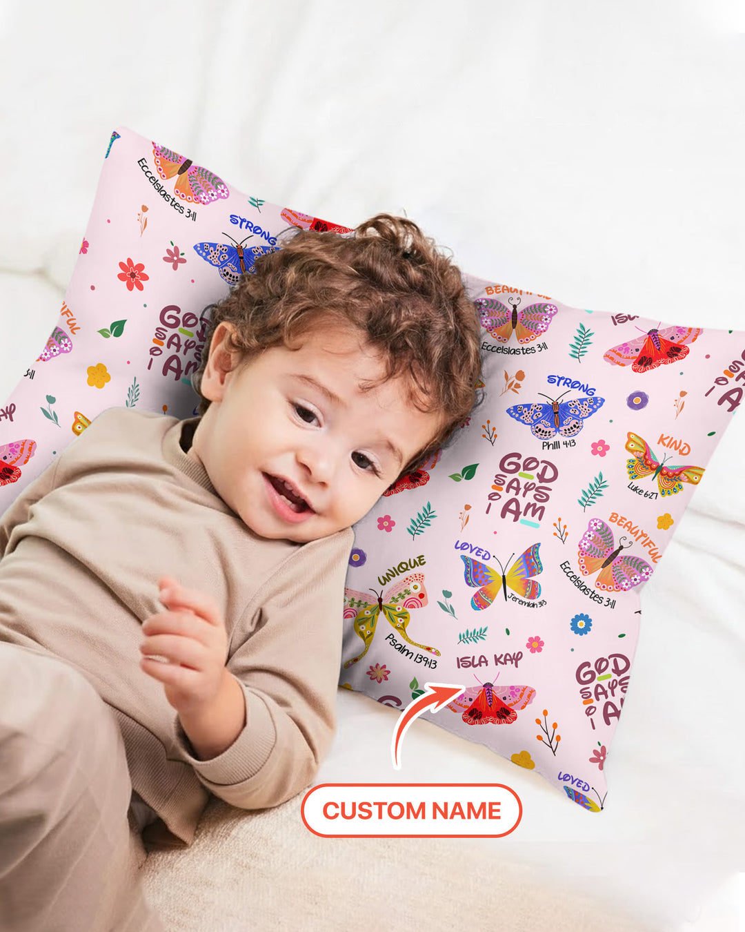 Custom Name God says I am Butterfly Pillow Case