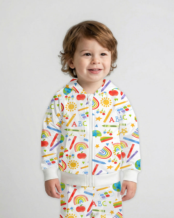 School Scribbles Bamboo Zip Hoodie