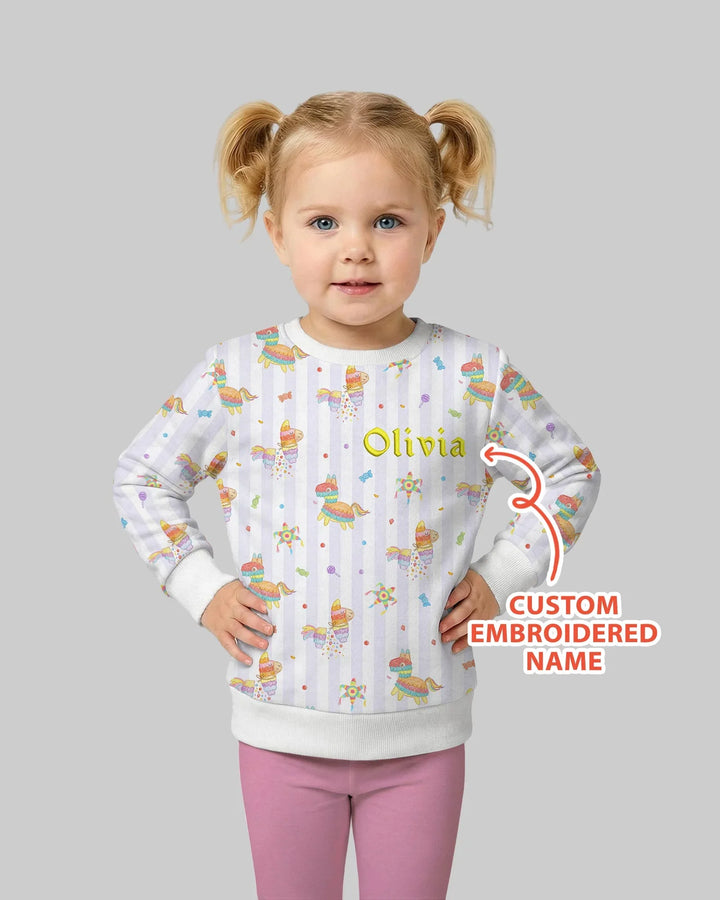 Personalized Embroidered Name Cinco De Mayo Bamboo Crewneck Sweatshirt