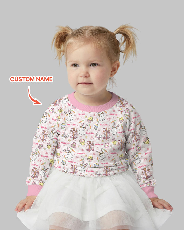 Custom Name Retro Easter Crewneck Sweatshirt