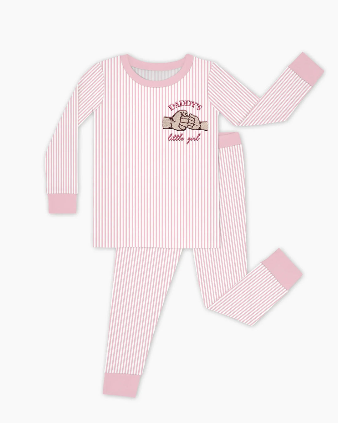 Embroidered Daddy's Little  Bamboo Two Piece Long Sleeve Pajama Set