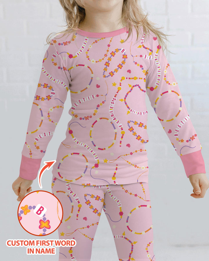 Conjunto de pijama de dos piezas de bambú con mangas largas, plantilla PERSONALIZADA