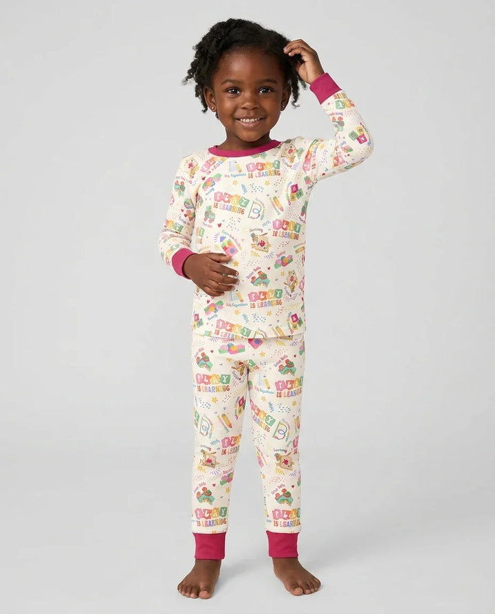 Zweiteiliges Langarm-Pyjama-Set mit Sommerfrüchten