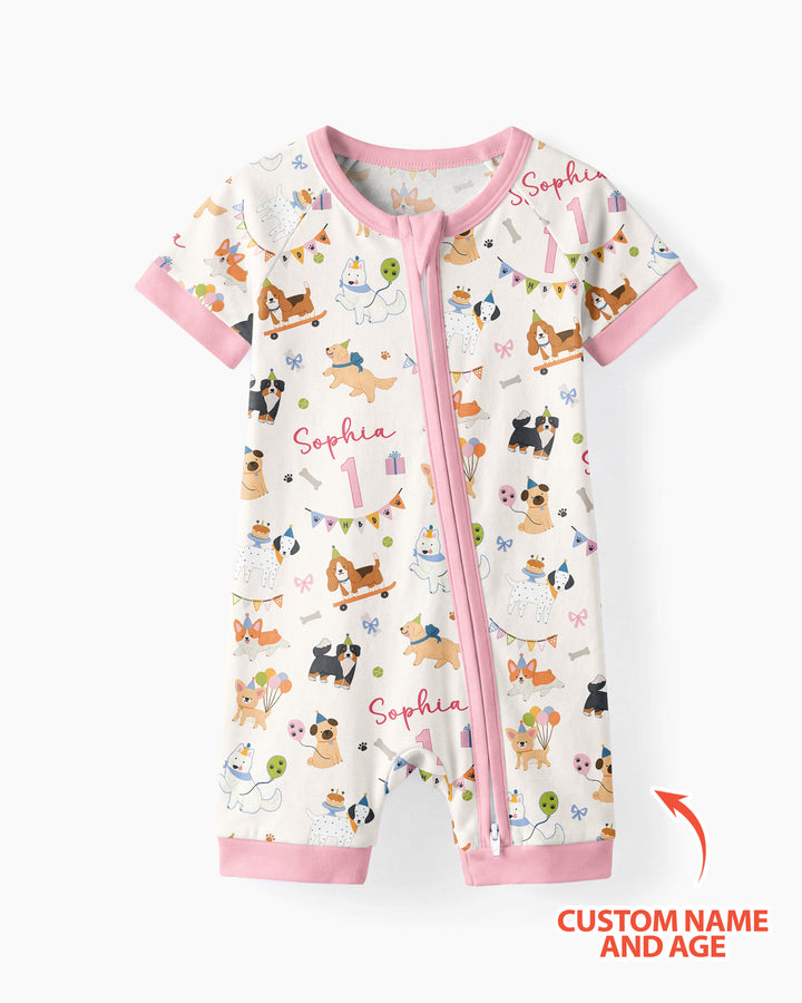 Plantilla PERSONALIZADA de Bambú Pijama Corto con Cremallera