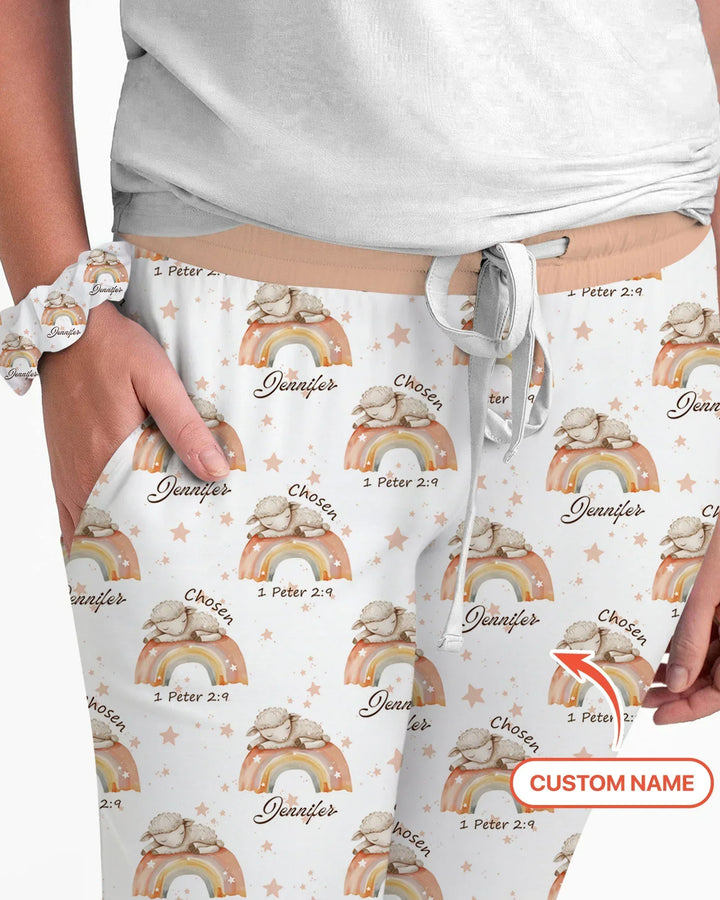 Chosen As His Own Custom Name Bamboo Women Pajama Set