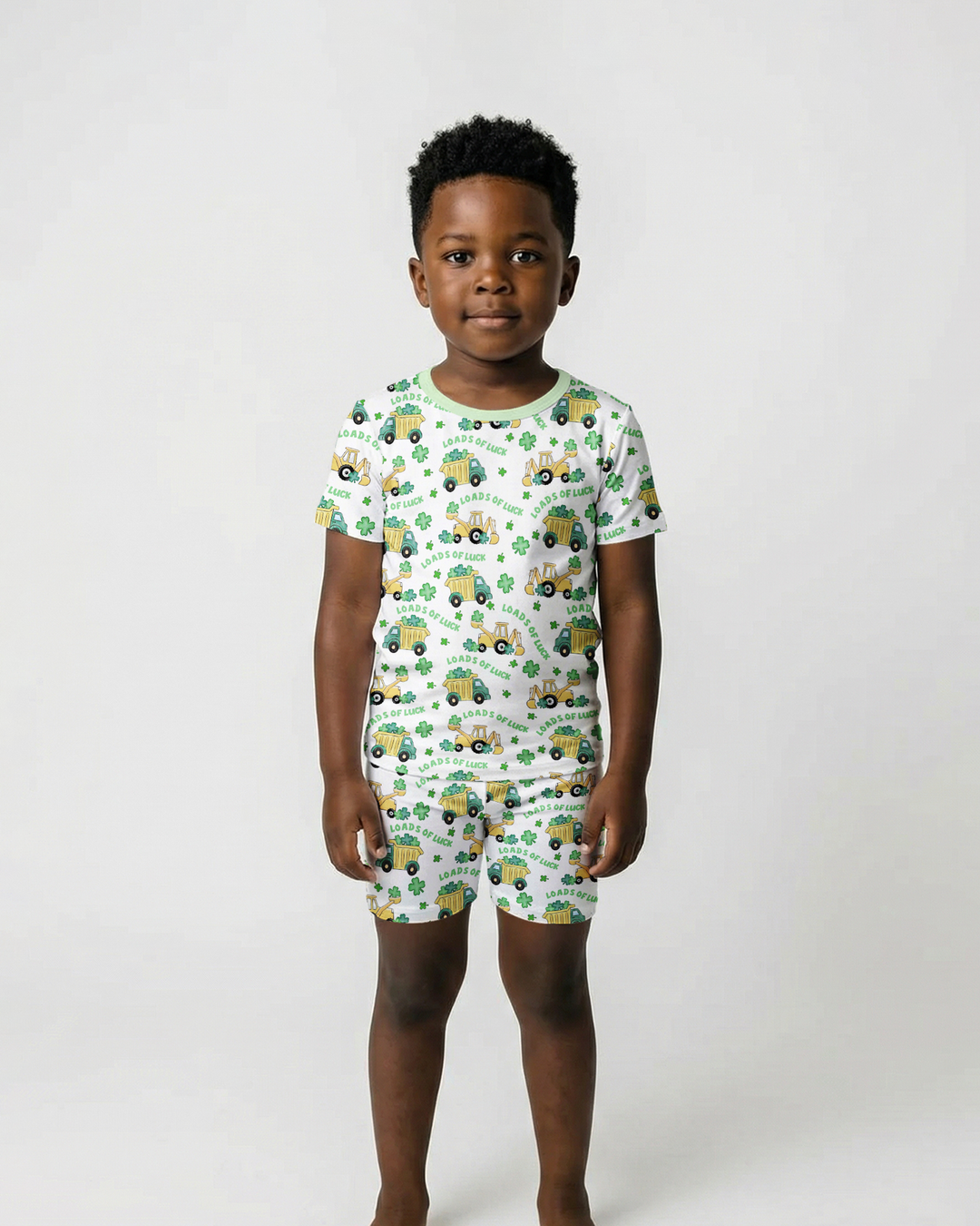 Loads Of Luck Two Piece Short Sleeve Shorts Pajama Set