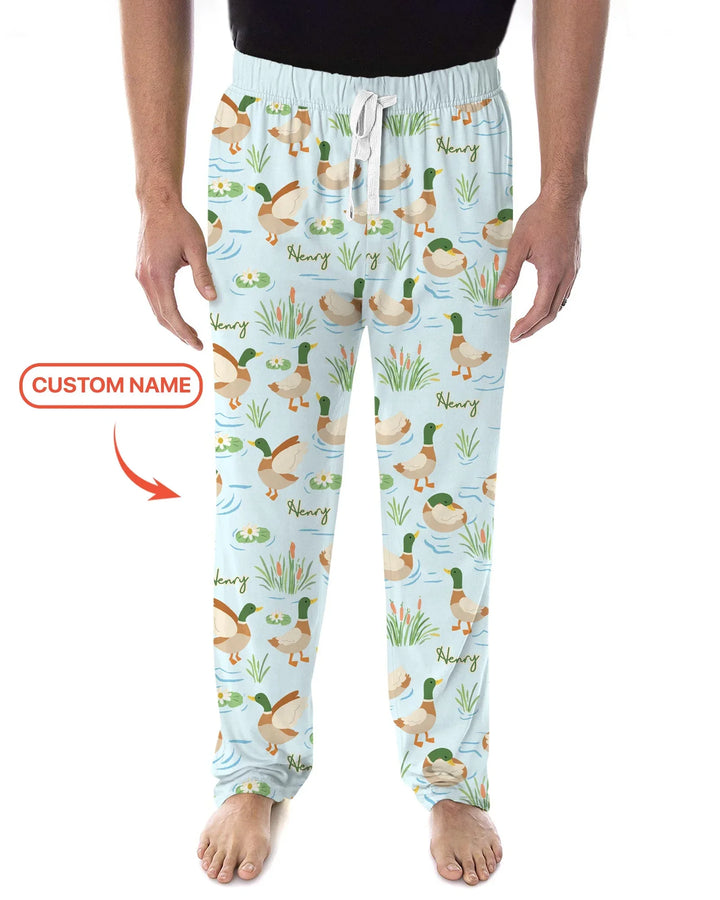 Pijama para hombre de pato ánade real de bambú personalizado