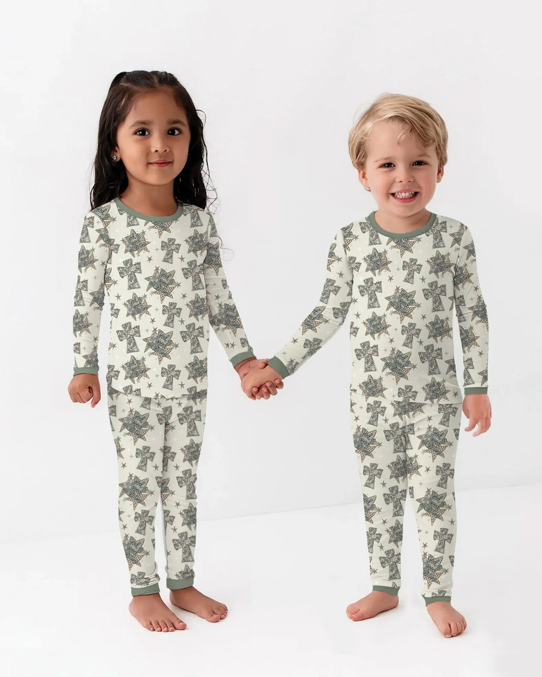 Conjunto de pijama de dos piezas de bambú con mangas largas, plantilla PERSONALIZADA