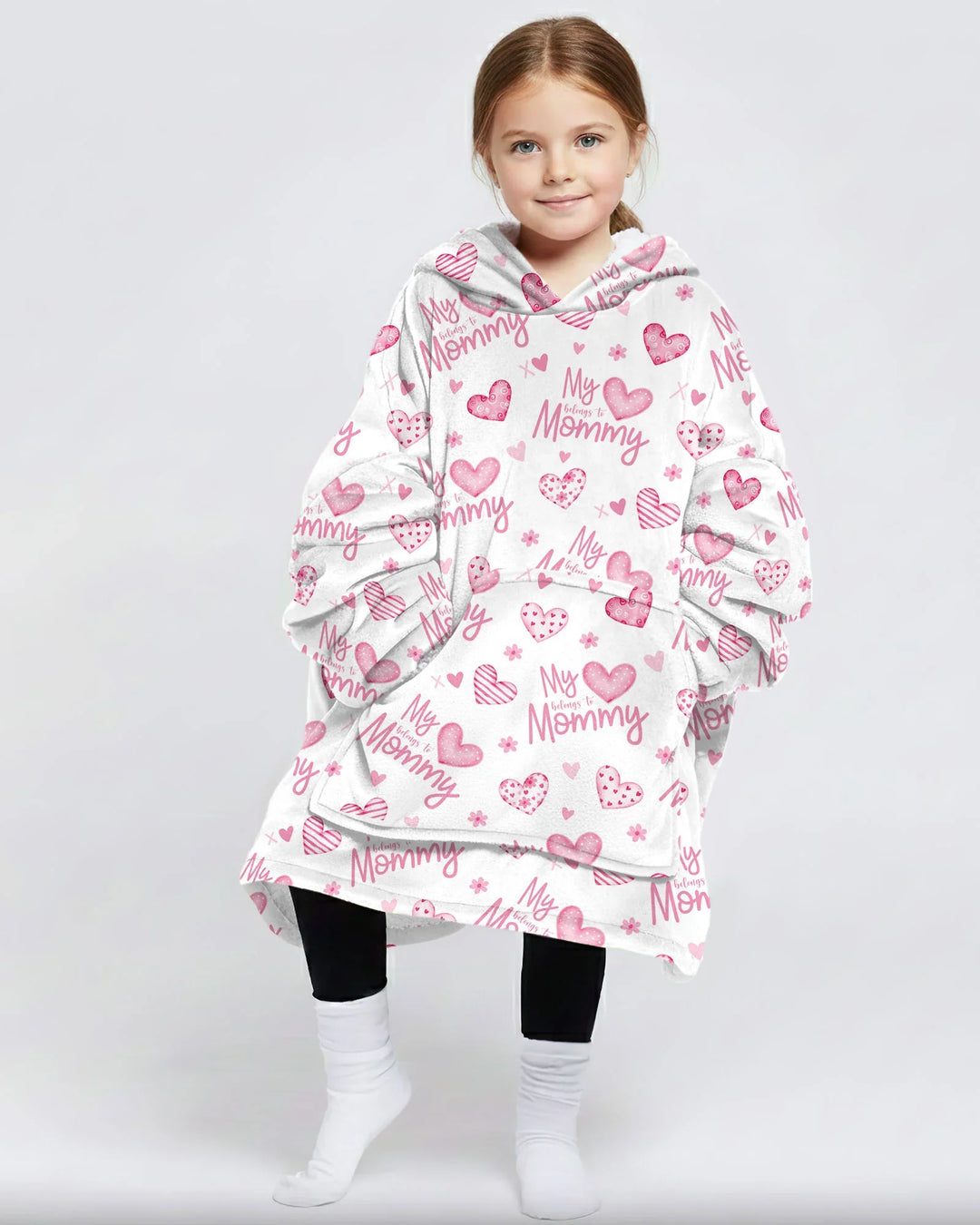 My Heart Belongs To Mommy Wearable Bamboo Blanket Hoodie