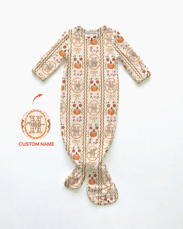 Custom Name Pumpkin Cottage Bamboo Knot Gown