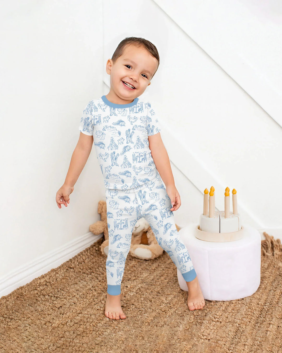 Psalm 23 Sketch Bamboo Two Piece Short Sleeve Pajama Set