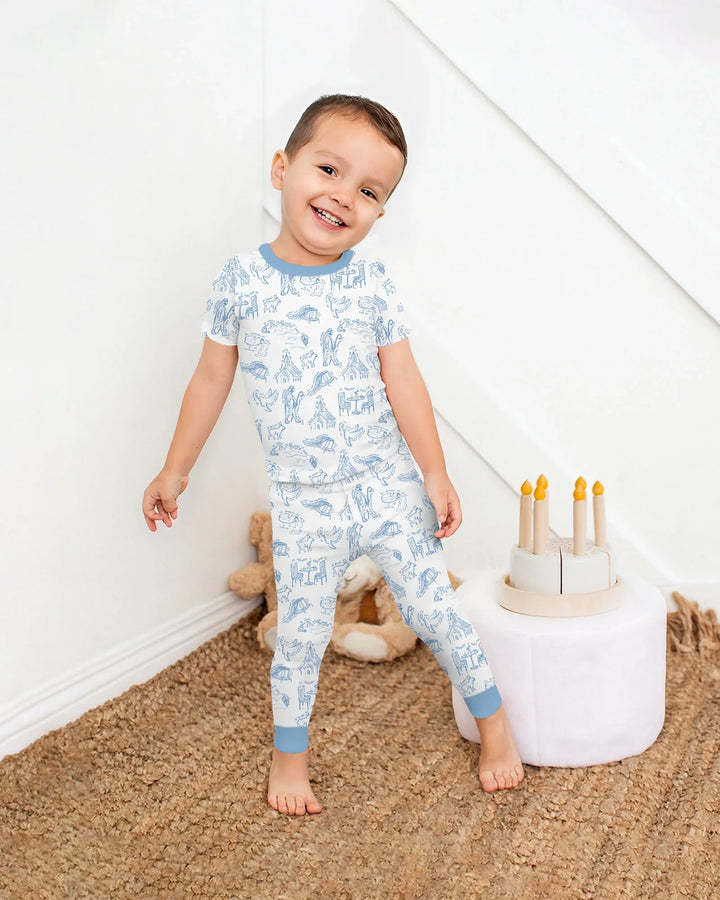 Psalm 23 Sketch Bamboo Two Piece Short Sleeve Pajama Set