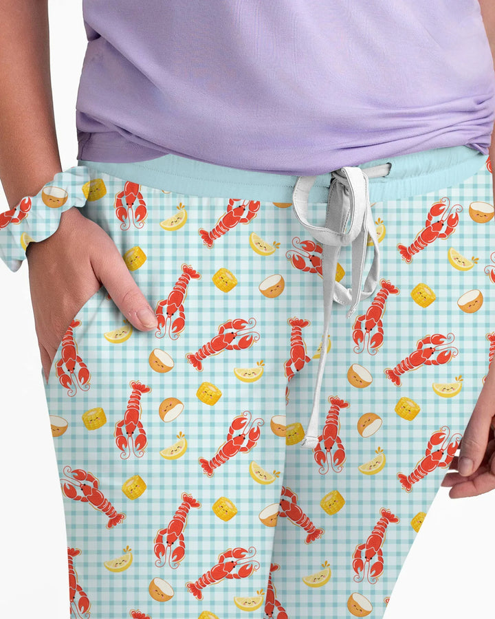 Preppy Crawfish Season Bamboo Women Pajama Set