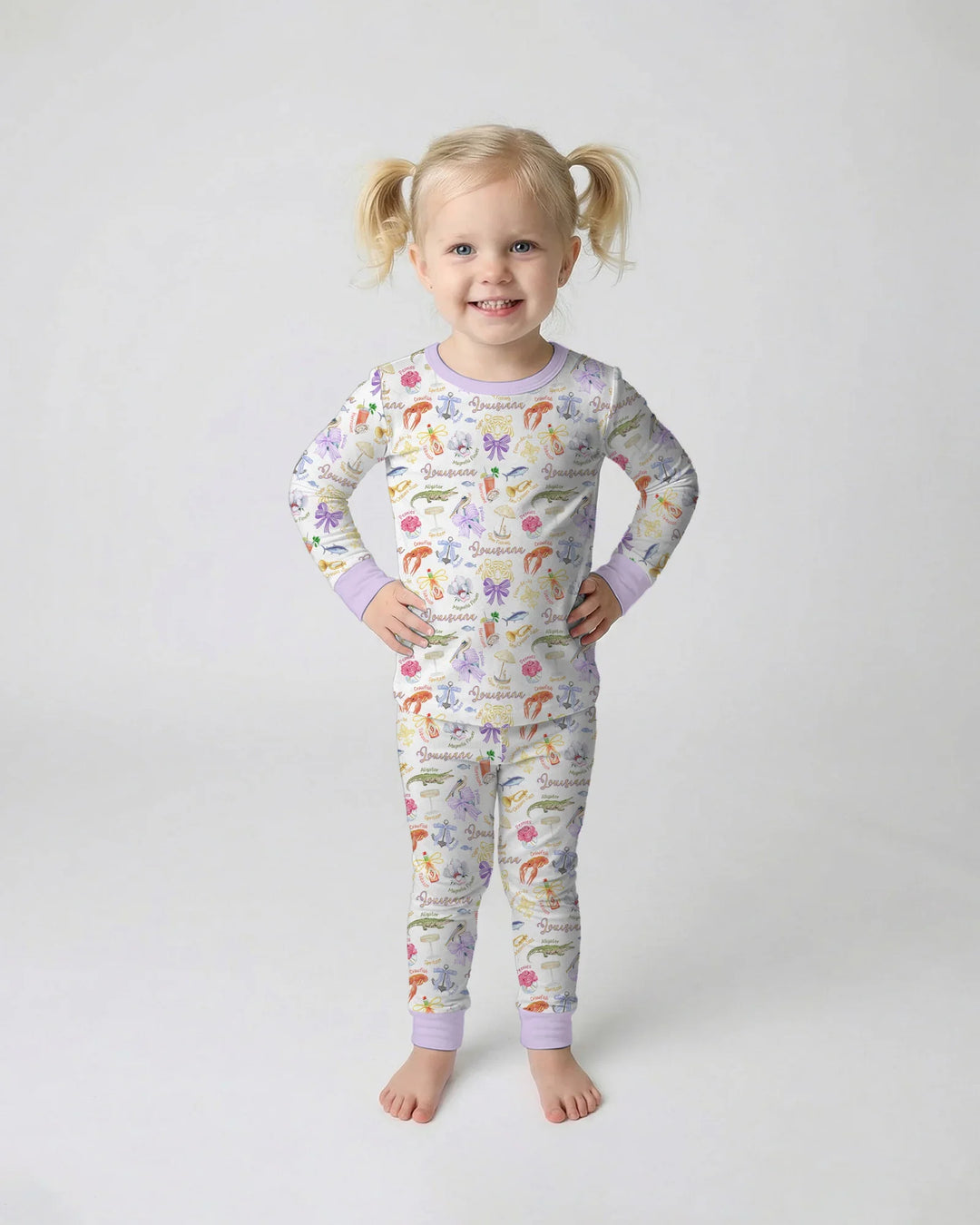 Zweiteiliges Langarm-Pyjama-Set mit Sommerfrüchten