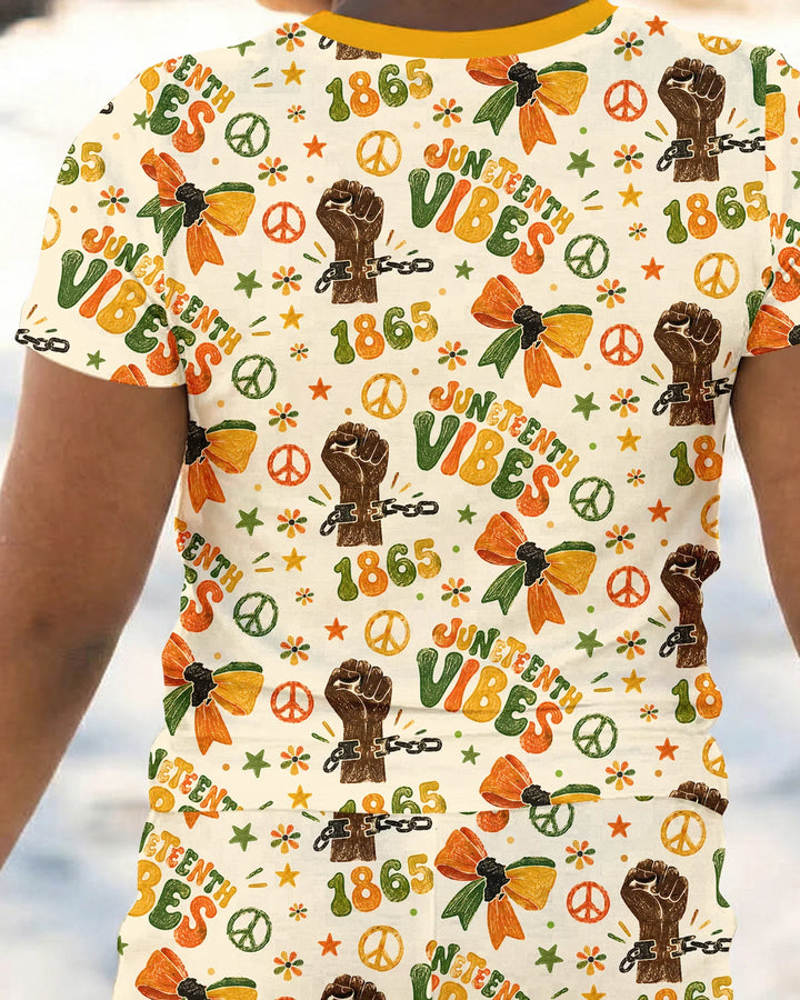 Zweiteiliges, kurzärmliges Pyjama-Set mit Marienkäfern