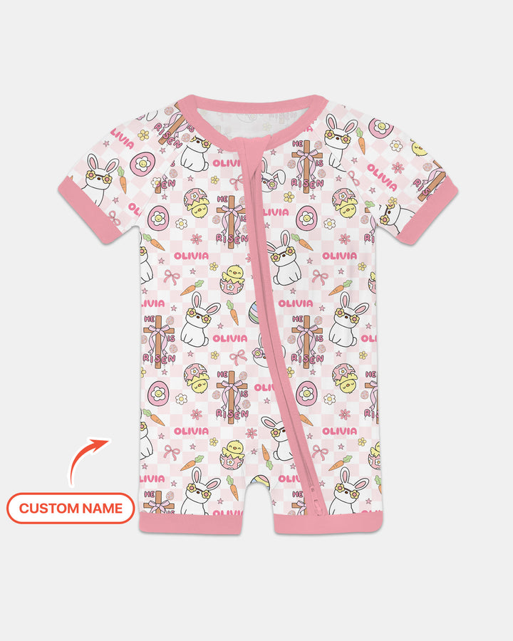 Custom Name Retro Easter Shorty Zippy