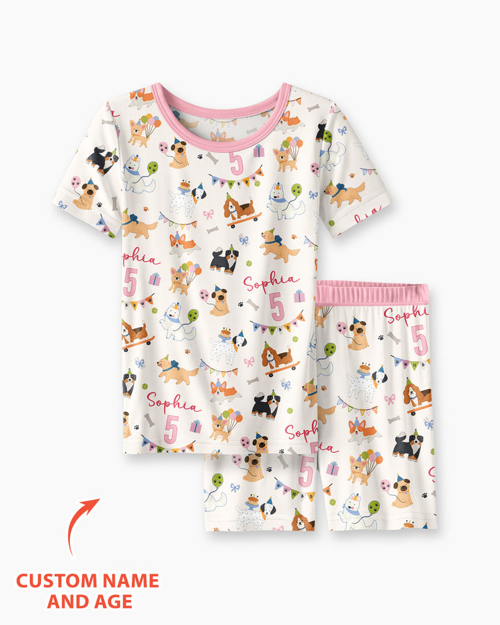 Schlafanzug-Set zweiteilig, kurze Ärmel, kurze Hose, Bambus