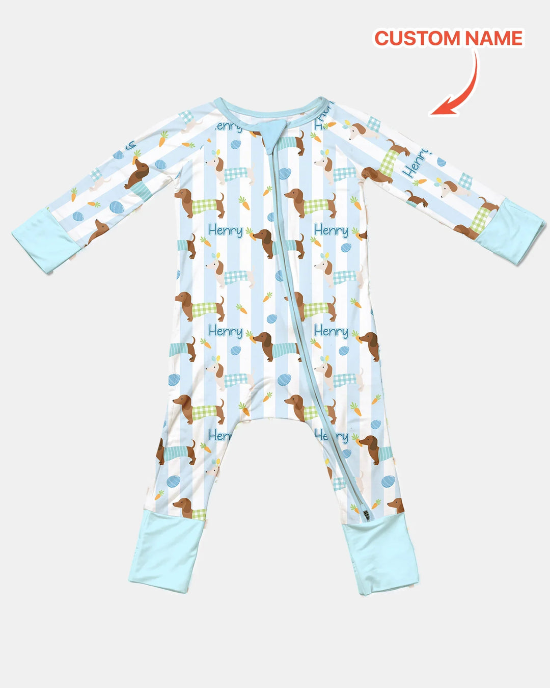 Custom Name Easter Dachshunds Family Matching Convertible Zippy