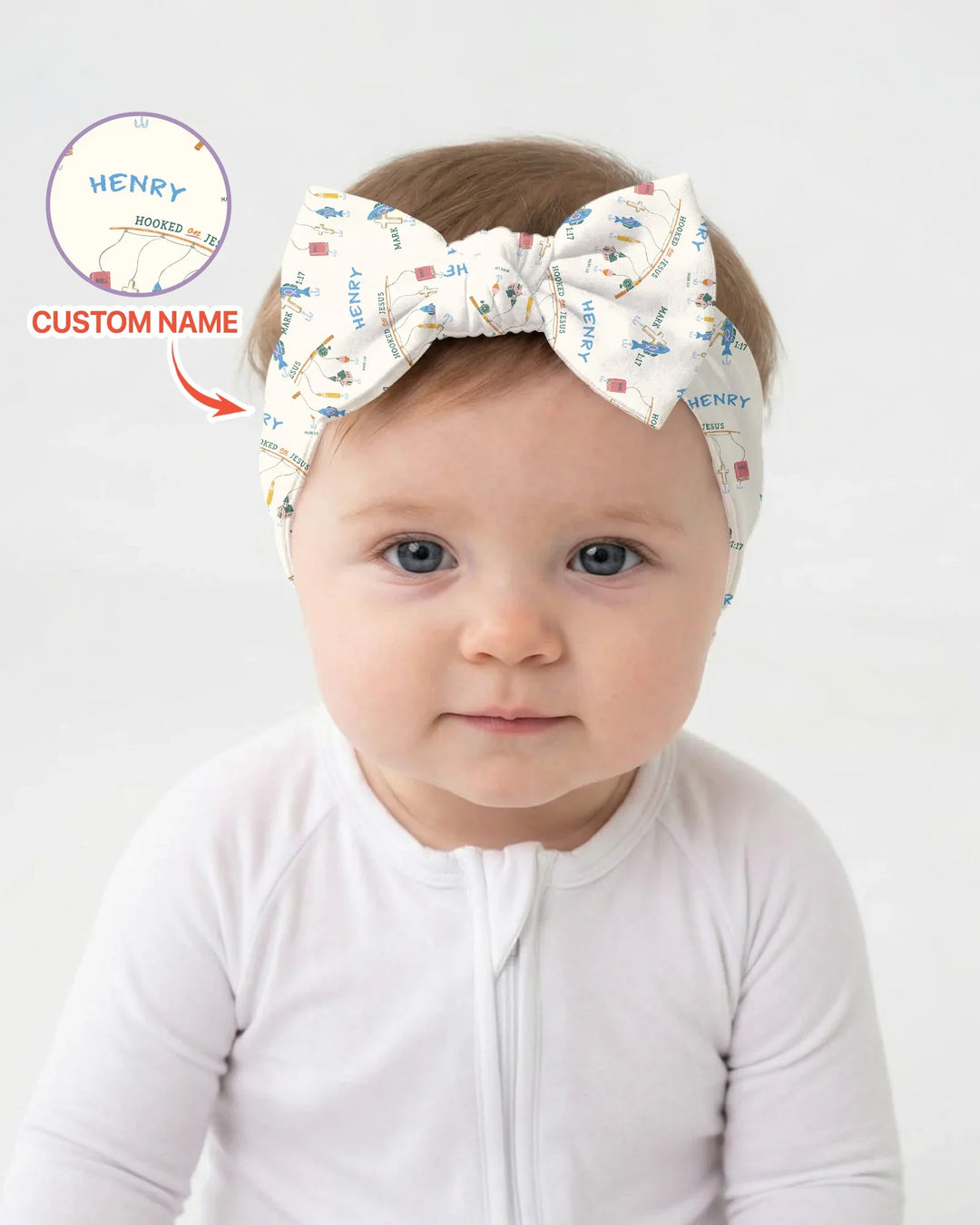 Hooked On Jesus Fishing Matching Headband
