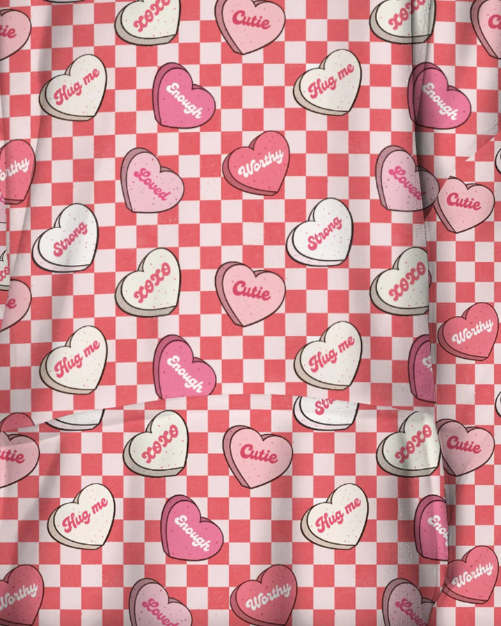Valentine in Hearts Wearable Blanket Hoodie