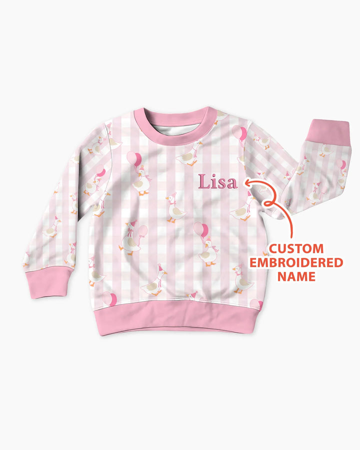Custom Embroidered Birthday Boy/Girl Baby Bamboo Crewneck Sweatshirt