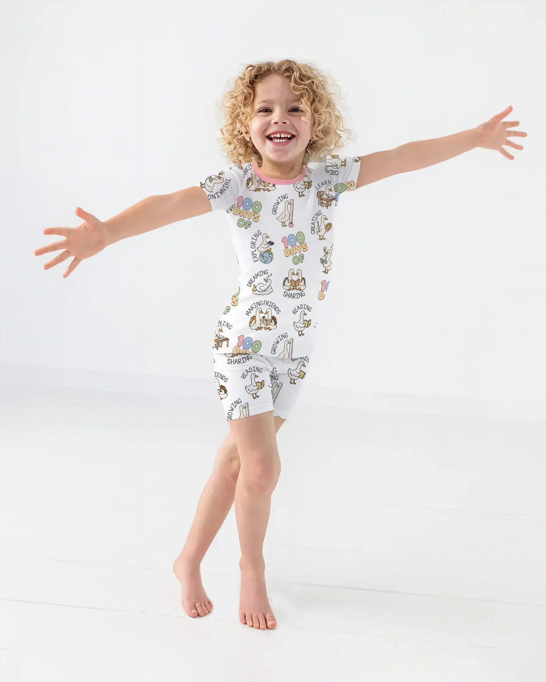 100 Days Of... Bamboo Two Piece Short Sleeve Shorts Pajama Set