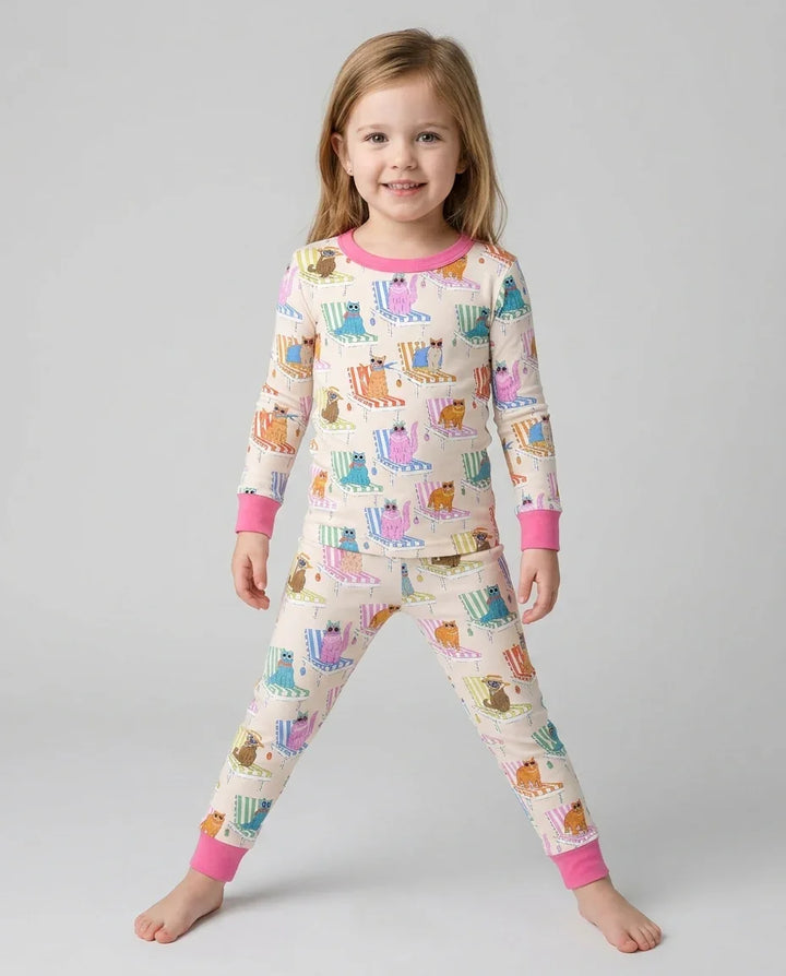 Zweiteiliges Langarm-Pyjama-Set mit Sommerfrüchten