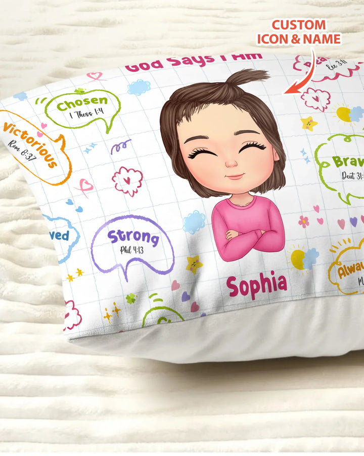 Personalized God Says I Am- Baby Girl Pillow Case