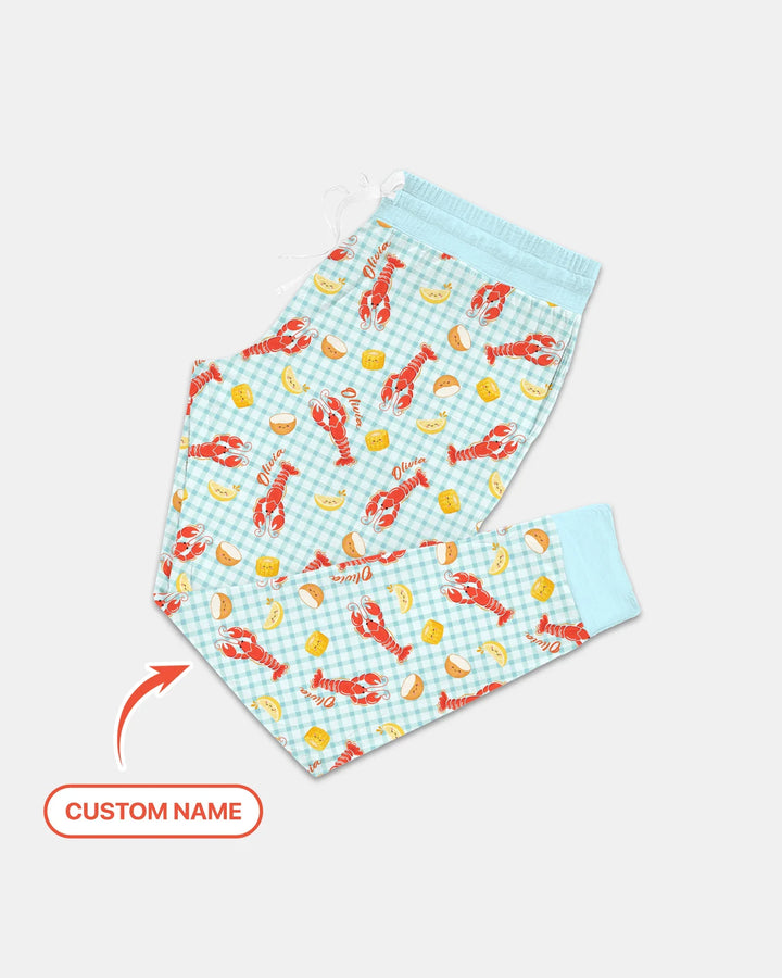 Conjunto de Pijama de Bambú para Mujer de Temporada de Cangrejos Preppy con Nombre Personalizado